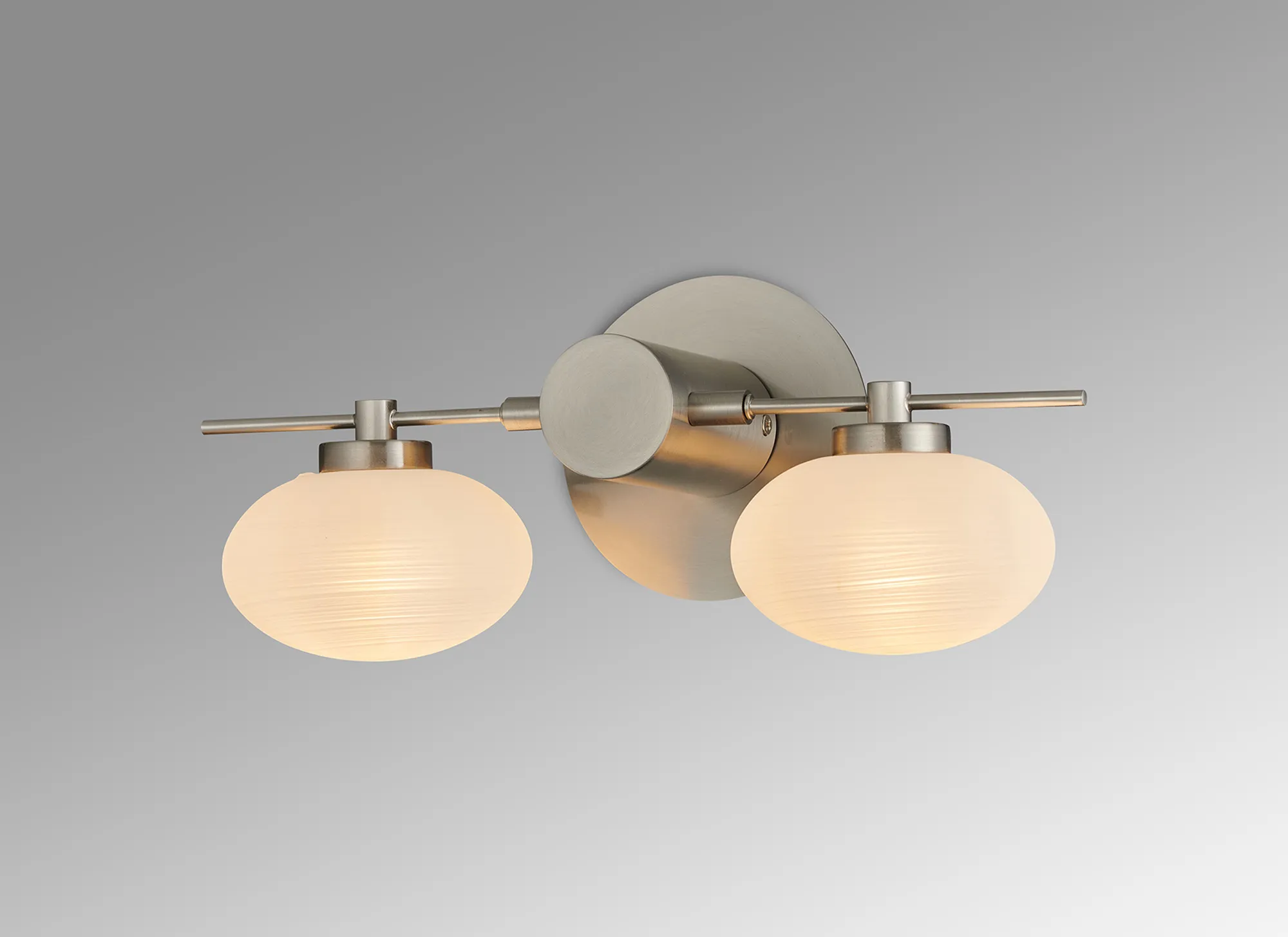 Addie Satin Nickel Wall Lights Deco Armed Wall Lights